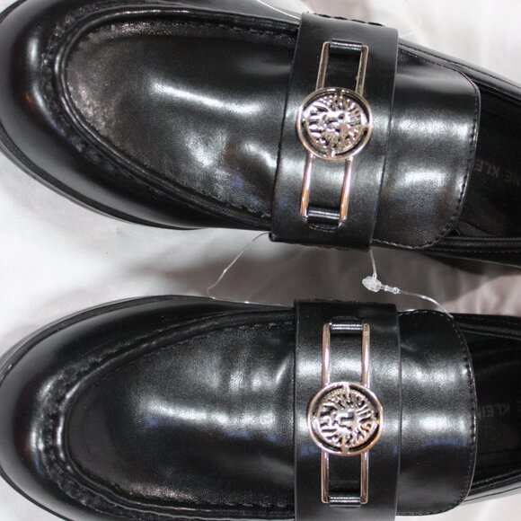 Anne Klein AKqamari Black Wedge Loafer's Slip-On Shoes Size 9 NWOB - Picture 3 of 11
